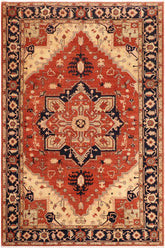 handmade Traditional Kafkaz Rust Blue Hand Knotted RECTANGLE 100% WOOL area rug 10 x 14